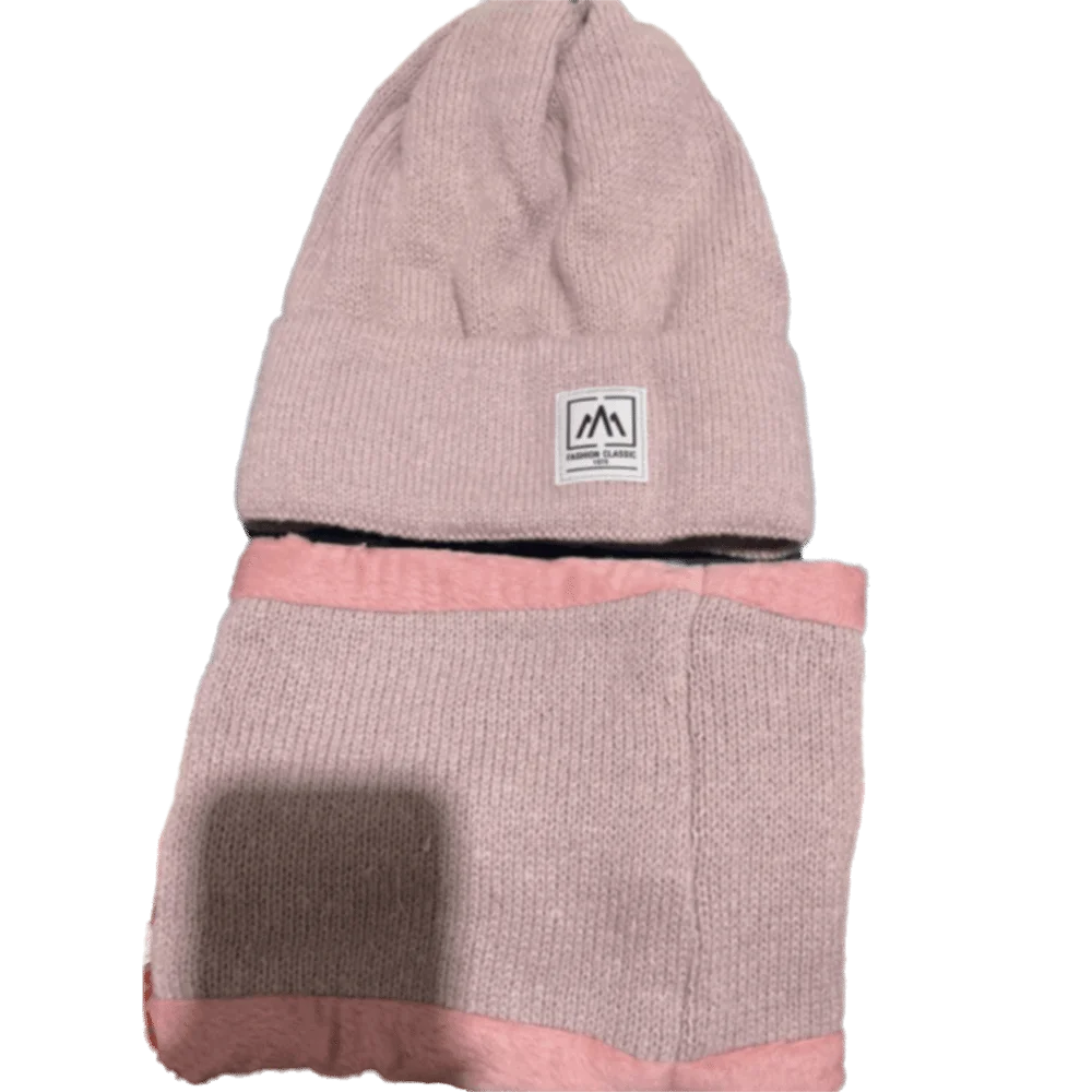 Earflap Hat Elastic Cap and Scarf Suit Solid Color Korean Style Winter Pullover Cap Trendy Dome Beanie Hat Outdoor