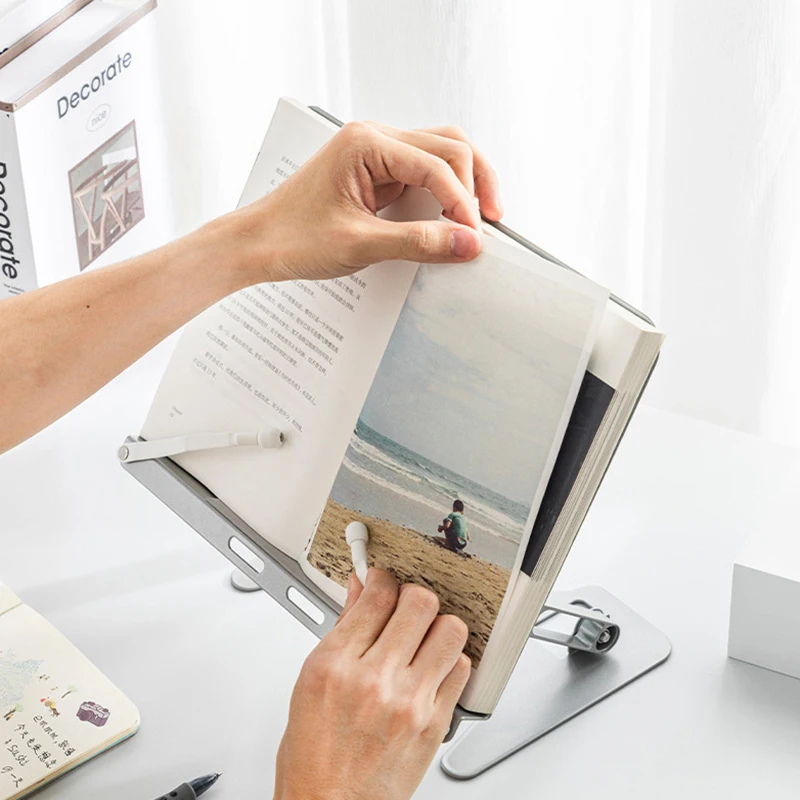 [ZY44] Adjustable Metal Reading Book Holder Tablet Phones Cooling Stand Bracket For Ipad Pro For Tab For Homework For Working