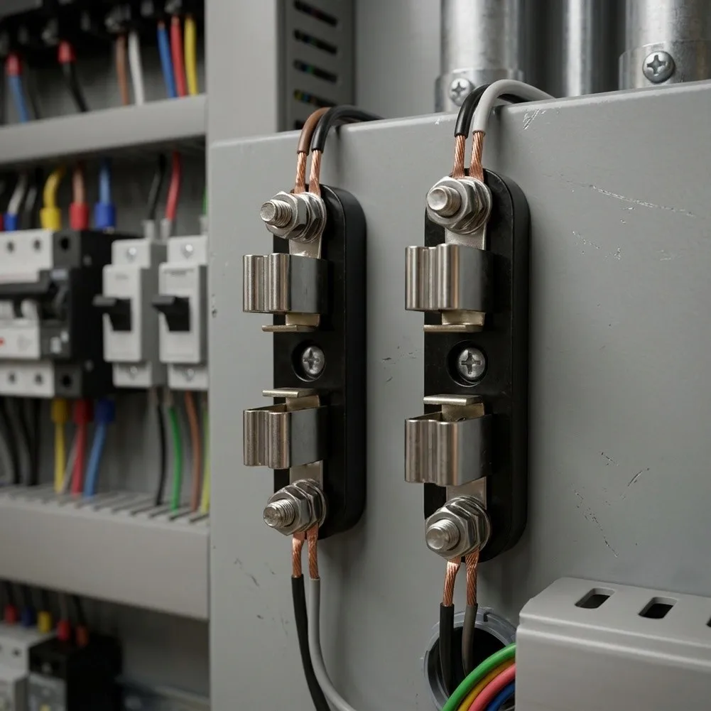 2pcs Stainless Clip Round Meter Socket Terminals Secure Installation Fuse Holder With Base For Electrical Applications