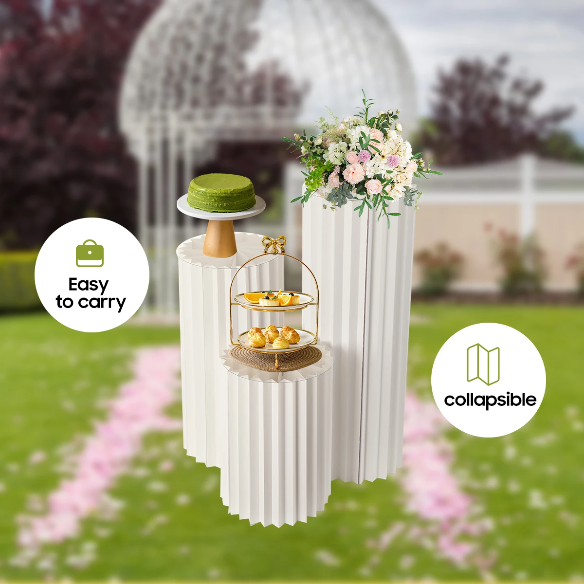 White Folding Column Support Frame Roman Column Display Frame Dessert Table Event Celebration Decoration Layout Window Display