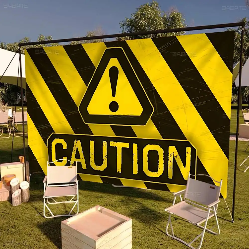 Warning Sign DIY Flag For Family Group Photo Living Room Home Dorm Decor Wall Art Decor Banner