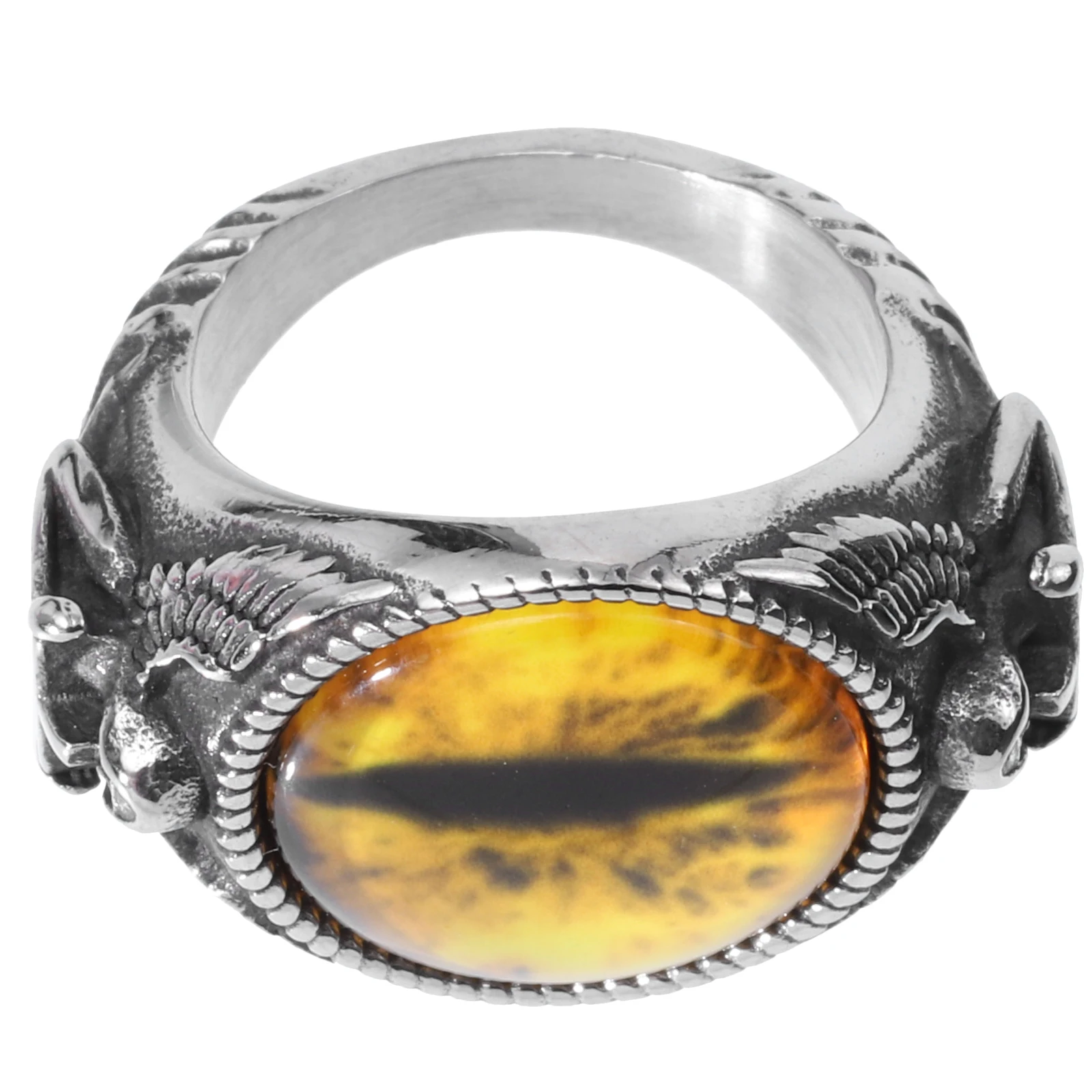 

Vintage Ring Evil Eye Thumb Rings Non Tarnish Punk Finger Circle Yellow Retro Steel Jewelry Gift