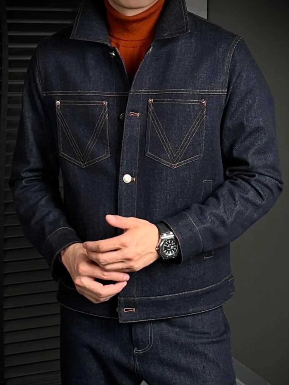 Men's Fashionable Casual Collared Jacket 3288 Comfortable All-Match Outerwear Standard Fit Long Sleeve Antibacterial