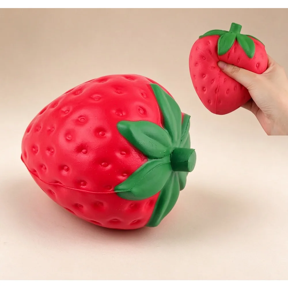 Super giant strawberry gummy, slowly rising gummy toy, pressure resistant plush toy for children and adults, 11.5 × 9cm
