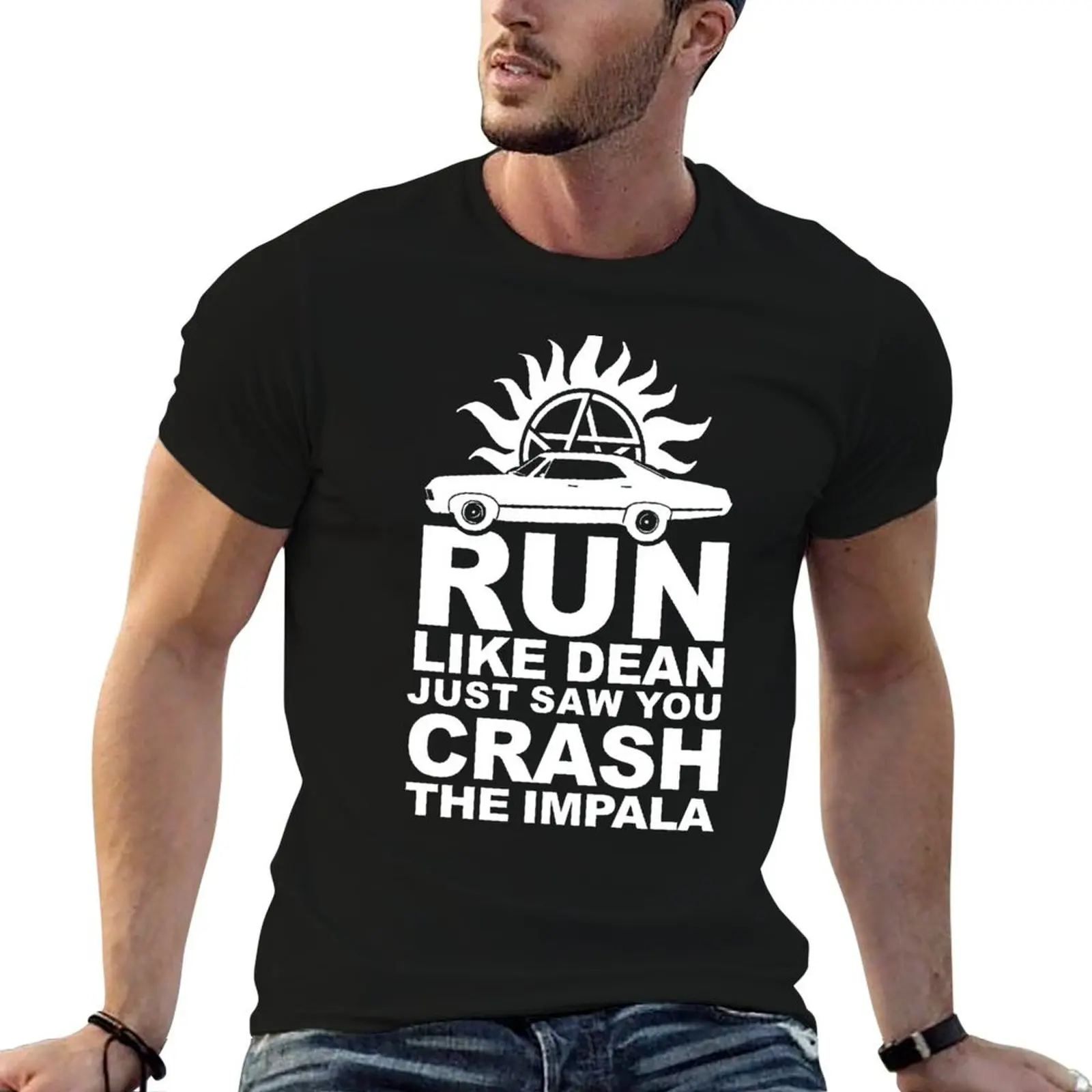 Run like Dean just saw you crash the Impala T-Shirt Fashion Simple Casual Tee Shirt