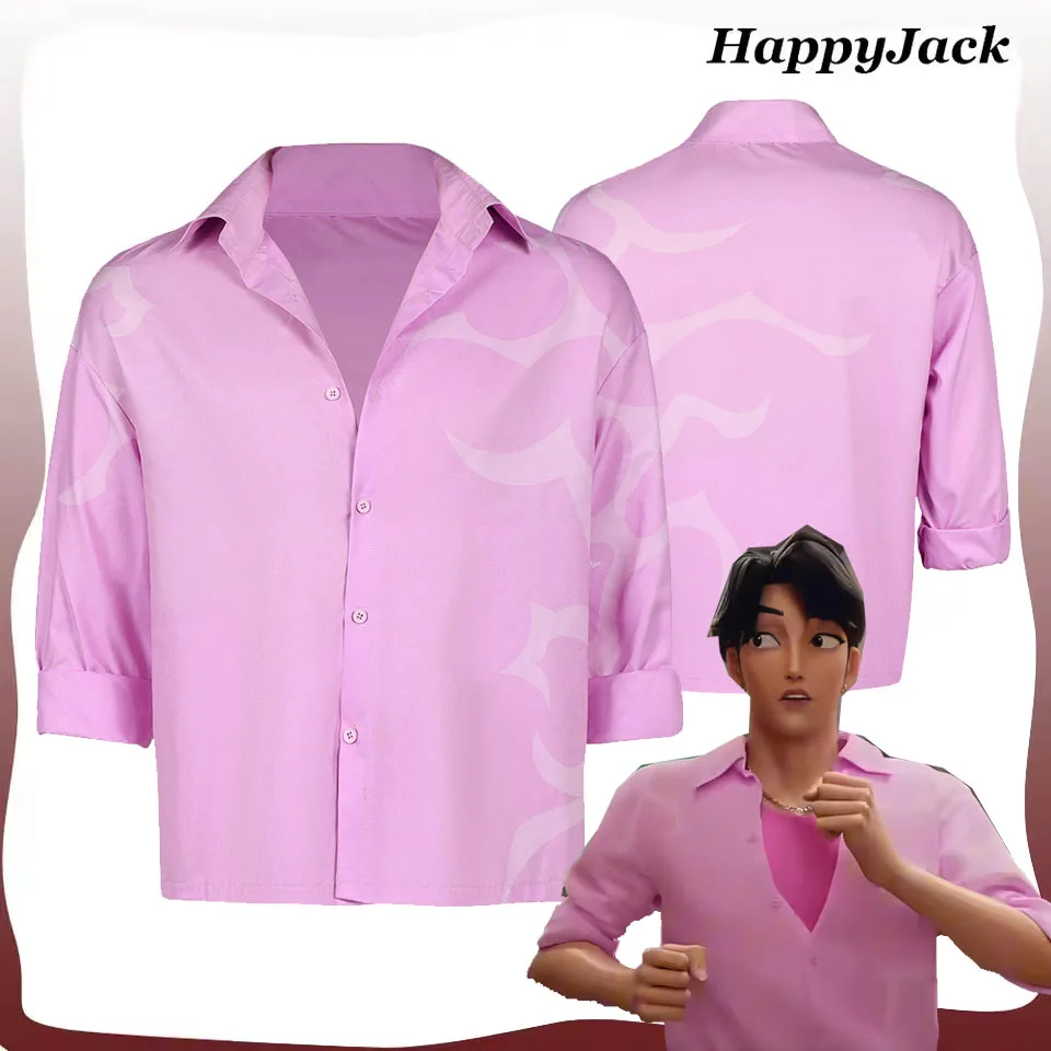 

KPop Jinu Cosplay Pink Shirt Demons Fantasy Hunter Saja Disguise Boys Costume Adult Men Top Halloween Carnival Clothing Suit