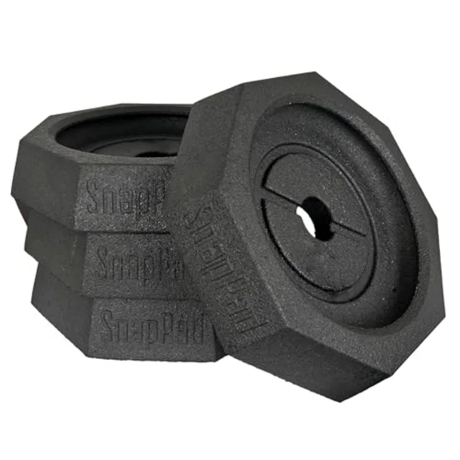

4-Pack RV Leveling Blocks with 10 Round Jack Feet 8.9 lbs per Pad 13.25 Width Adds 316 Additional Surface Area Ideal for Camper