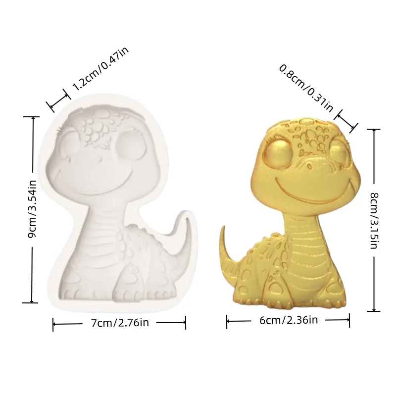 Happy Smiling Little Dinosaur Silicone Mold - Theme Mold for Easy Candy and Chocolate Making