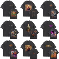 Camiseta Vintage lavada de rapero Mora limitada, camisetas Lo Mismo De La Otra Vez Tour 2025, camiseta de música Pop a la moda de Hip Hop para hombres y mujeres