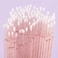 100/500Pcs    Applicator Brush for Eyelash  Microbrush Extension,Micro Cotton Swabs Crystal Micro Wands Pink Lips Mascara