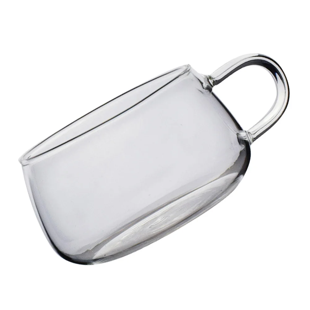 

1Pcs Borosilicate Glass Cup Heat Resistant Transparent Coffee Cup Comfortable Handle Suitable for Tea Milk Juice Home Office