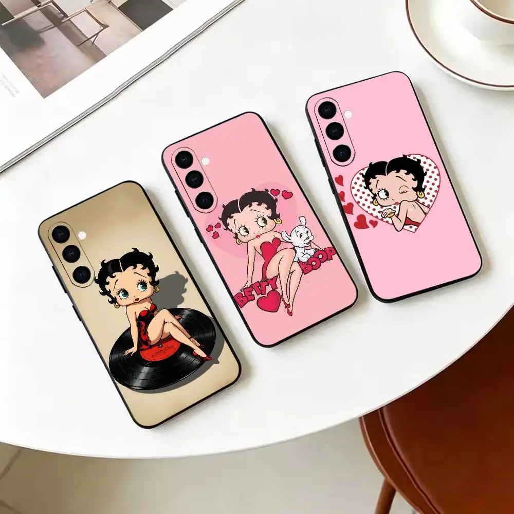 

Betty -Cute-B- Boops Soft Silicone phone Case for Samsung Galaxy A73//A72/A70/A53/A52/A51 - Black