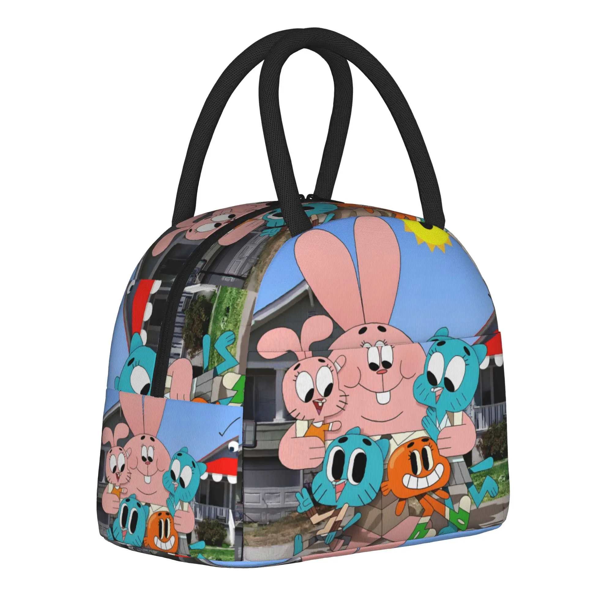The Amazing World Of Gumballs  Insulated Lunch Bag for Men Women  Food Container Portable Cooler Thermal Lunch Box For Travel