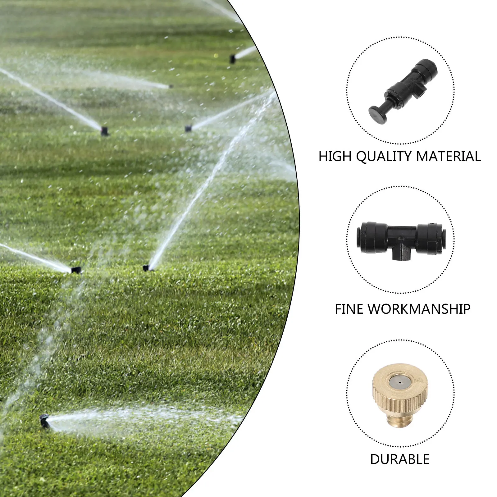 Garden Water Hose Nozzle Accessories 1/4 Black Useful Sprayer Watering Tool Copper