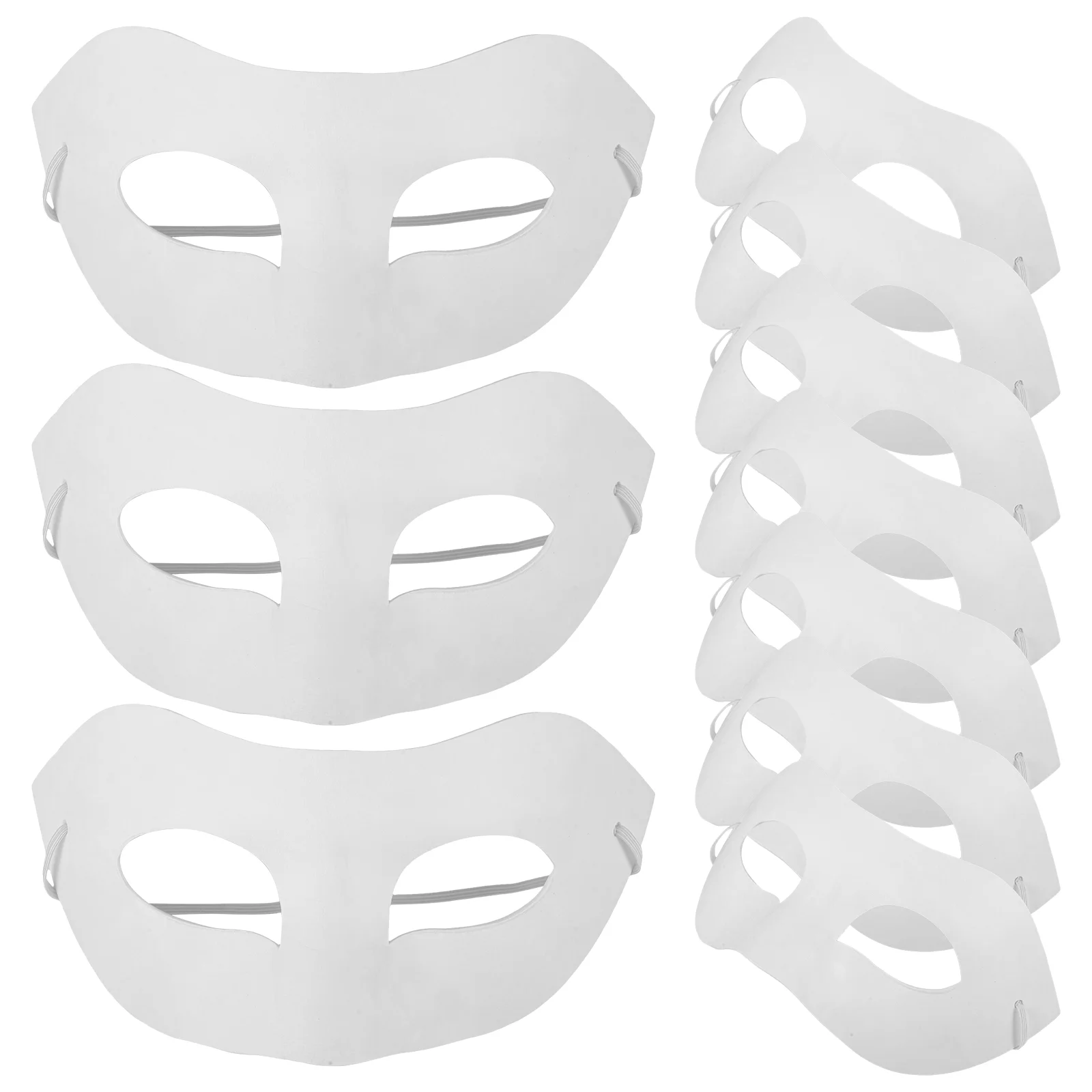10 Pcs DIY Hand Painted Mask White Masquerade for Women Halloween Party Decor Cosplay Masks Kits