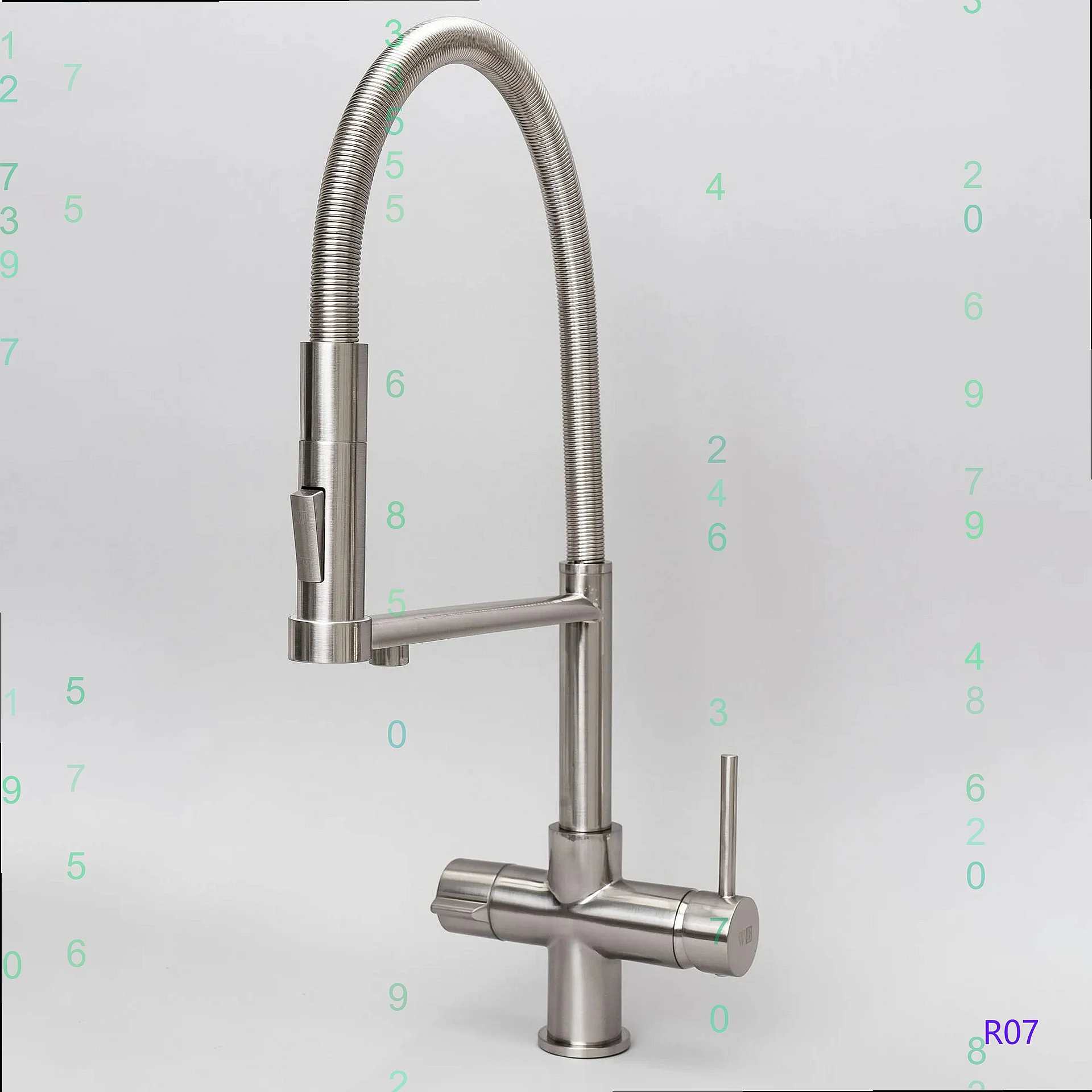 Cross Copper 3-in-1 Kitchen Faucet Pull Down Spring Chrome Hot Cold Water Mixer Tap
