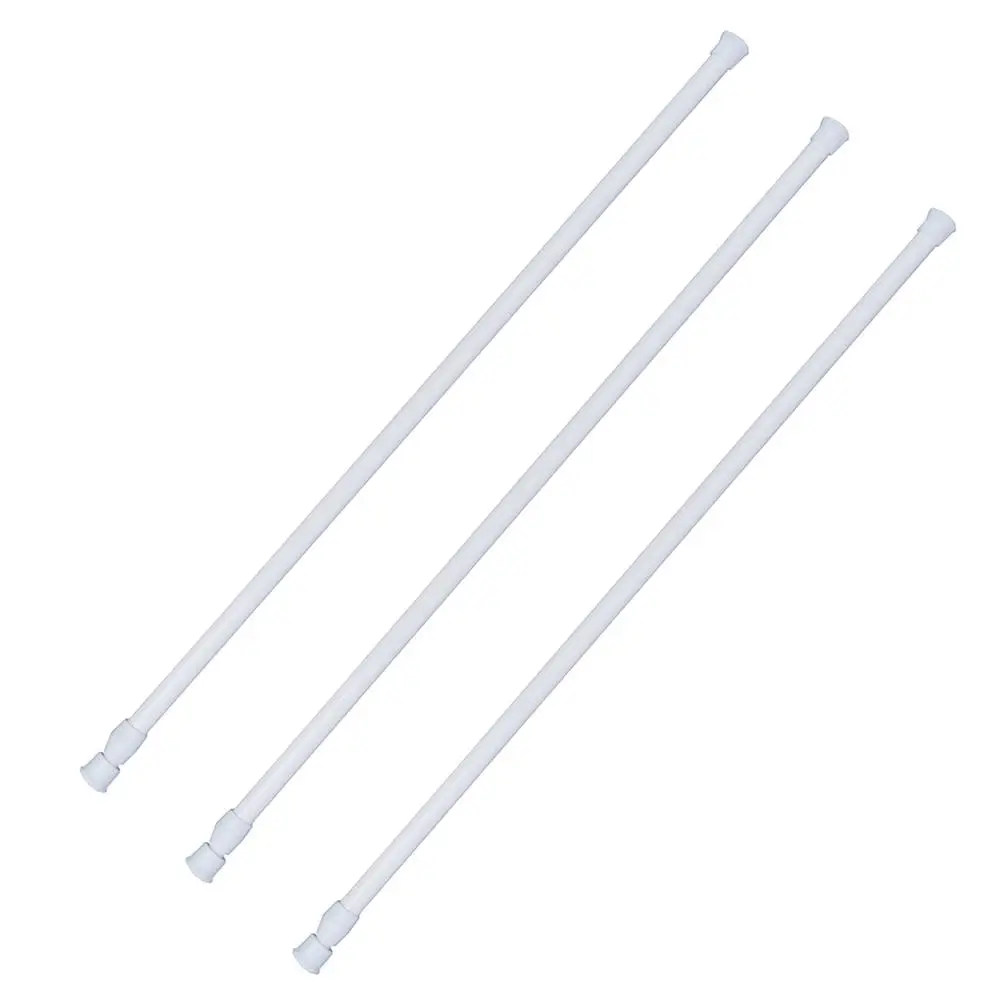 

3 Pcs Shower Curtain Telescopic Rod Baby Curtains Rods Drill High-carbon Steel Pole