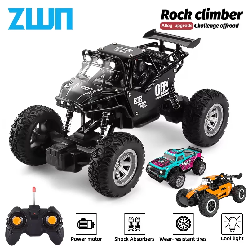 ZWN 1:20 Alloy RC Car With Led Lights 2.4G Radio Remote Control Cars Buggy Off-Road Control Trucks Boys Toys for Children Gifts