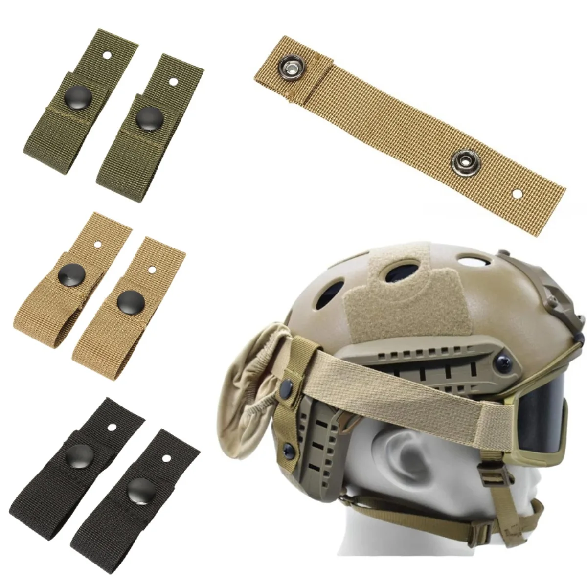 Tactical Helmet Accessories FAST & MICH Helmet Goggle Straps Hunting Retention Straps Compatible with MICH ACH FAST M88 Helmets