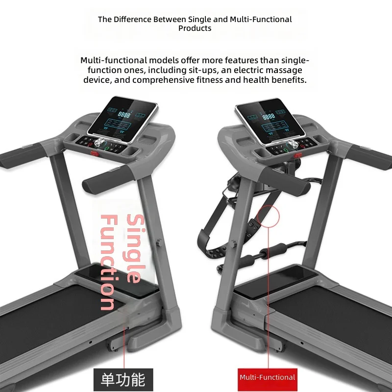 

Treadmill, Foldable Quiet Home Gym Equipment, Multi-Function Indoor Fitness Machine, 12 Programs