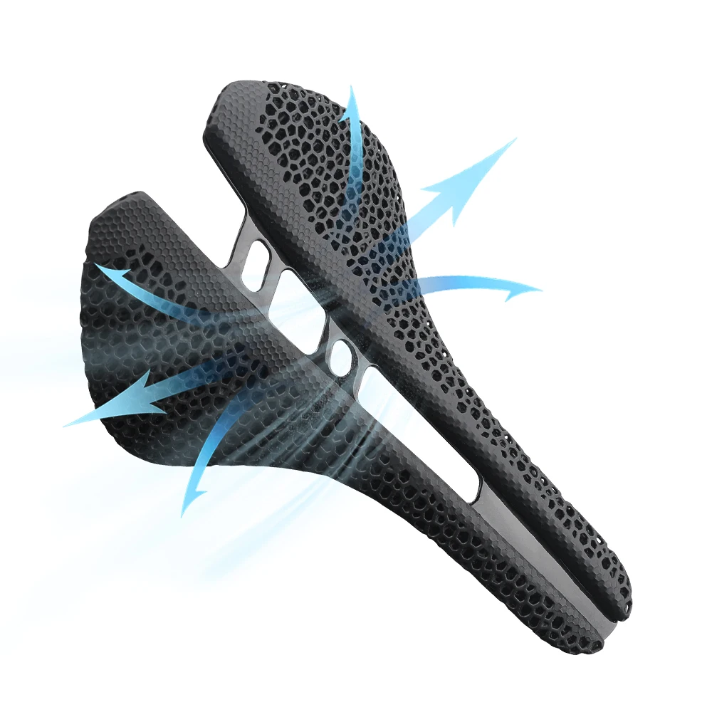 ثلاثية الأبعاد مطبوعة دراجة السرج MTB الطريق دراجة وسادة T800 الكربون مقعد جوفاء مريحة للتنفس مقعد الحصى الدراجات الملحقات #3