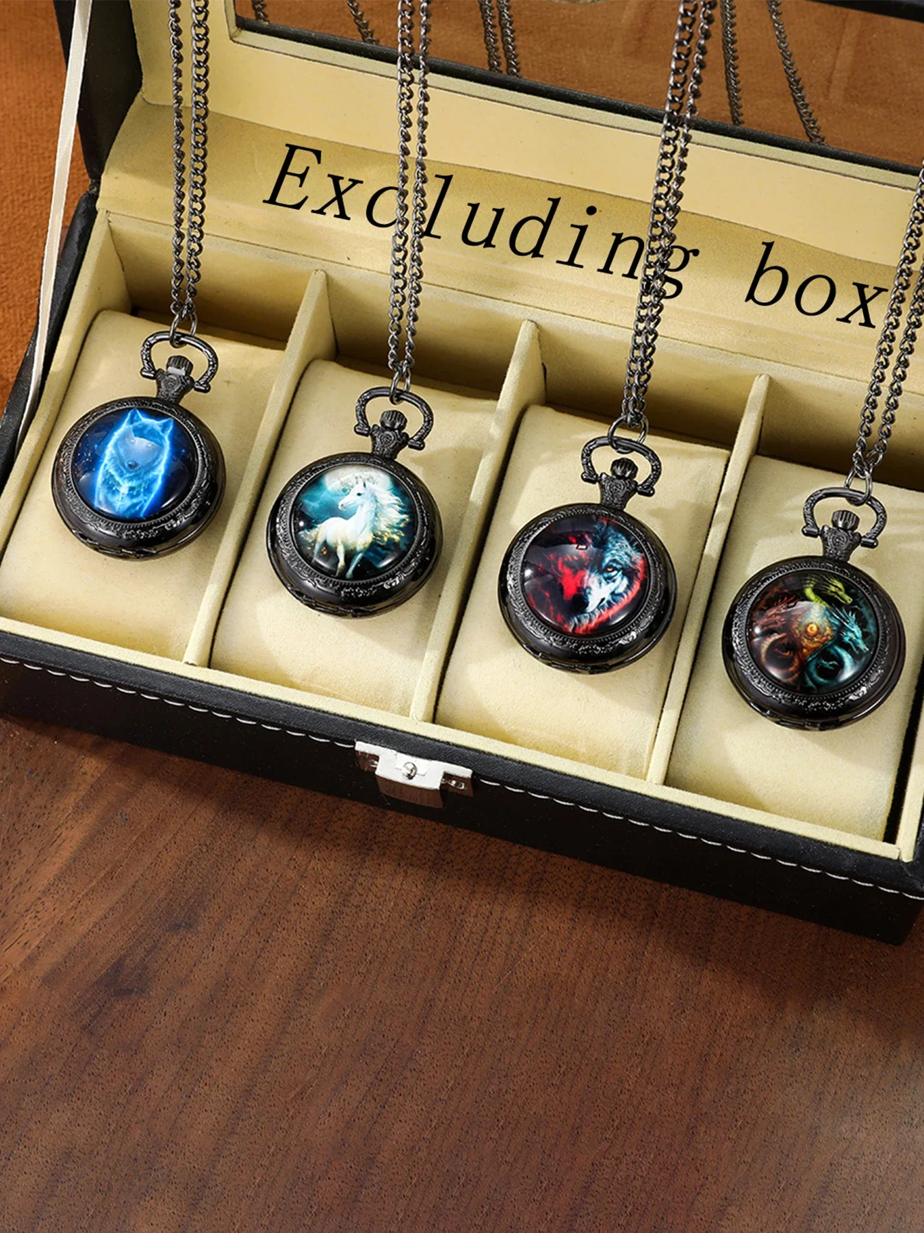 

Vintage flip pocket watch quartz digital photo quartz watch fashion gift necklace hanging watch for male and female students