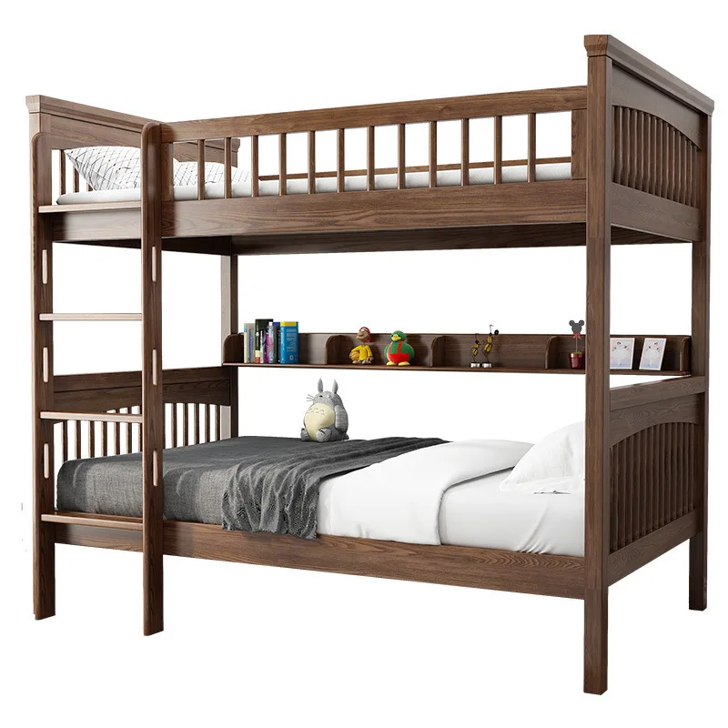 

Nordic solid wood high and low child and mother be d elevated b ed bunk be d dormitory children's bed ash wood b ed