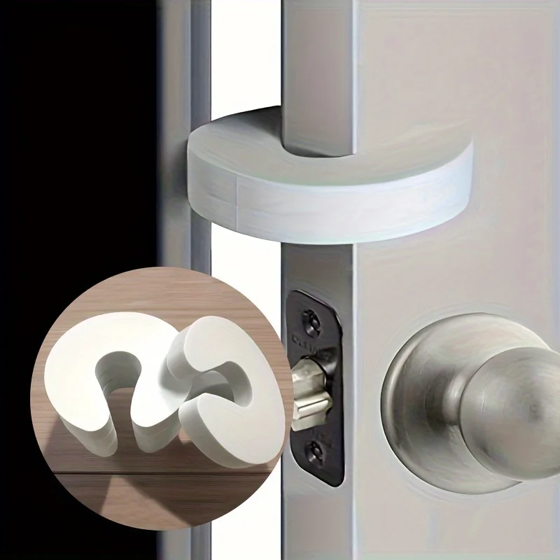 Set of 4 Robust Door Stoppers • Prevent Door Pinching • Non-Slip Protection for Doors • Ideal for Residential, Office, Hotel