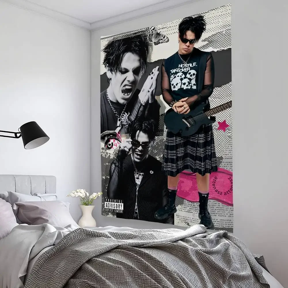 1pc Popular Singer Yungblud Tapestry - Microfiber Decor Banner for Bedroom Bar Garden Outdoor Festival