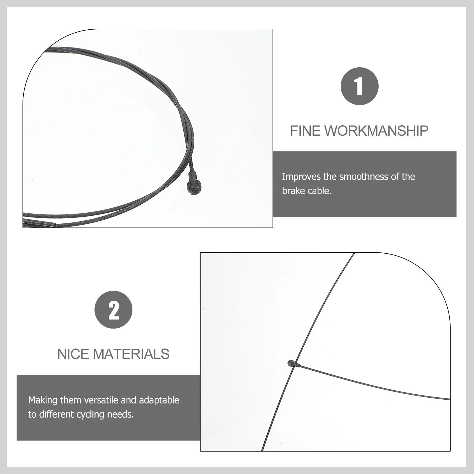 

Bicycle Cable Bike Front Brake Cable Core 1 1m Black Smooth Resistant Wear High Tension Instant Stop Practical Popular Bike