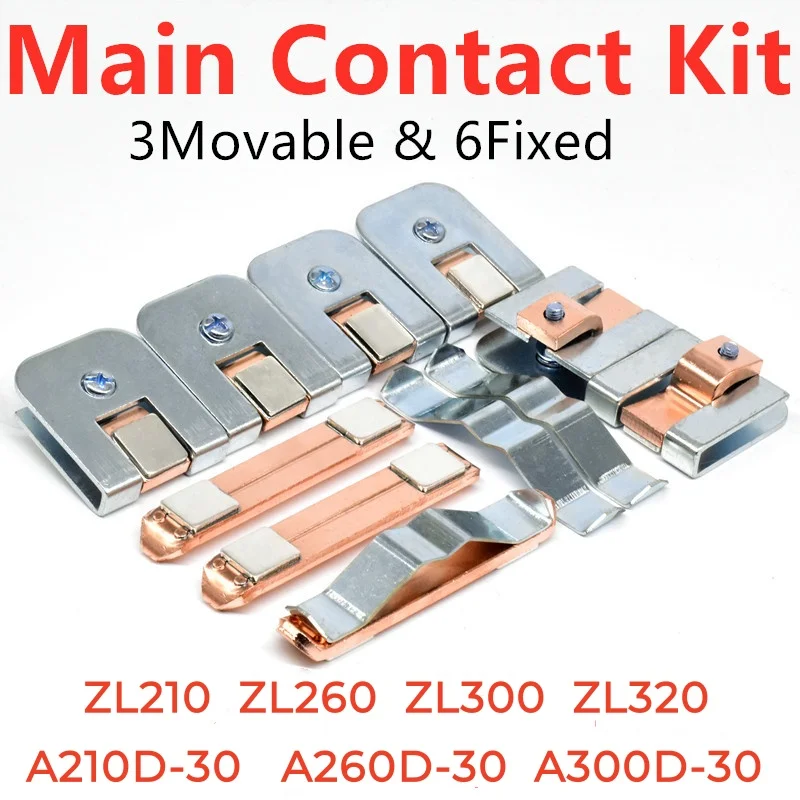 Main Contact Kit ZL300 For A300-30 AF210-30 AF260-30 Moving And Fixed Contact Contactor Replacement Kit Spare Parts Contact Set