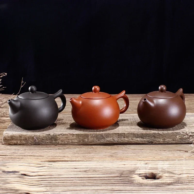 125ML Yixing Purple Clay Teapot Machine-made Xishi Tea Pot Raw Ore Dahongpao Quality Teaware Oolong Pu're Tea Set Filter Kettle