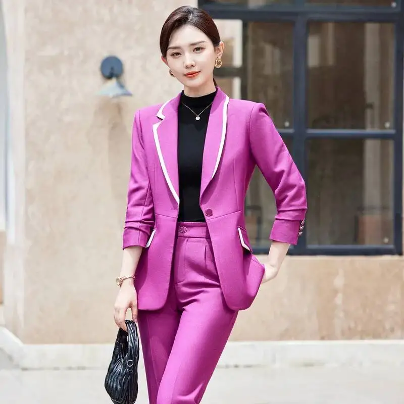 

Плюс размер 5XL, деловые брючные костюмы, женская деловая рабочая одежда, пиджаки, профессиональный осенне-зимний комплект женской офисной карьерной одежды
