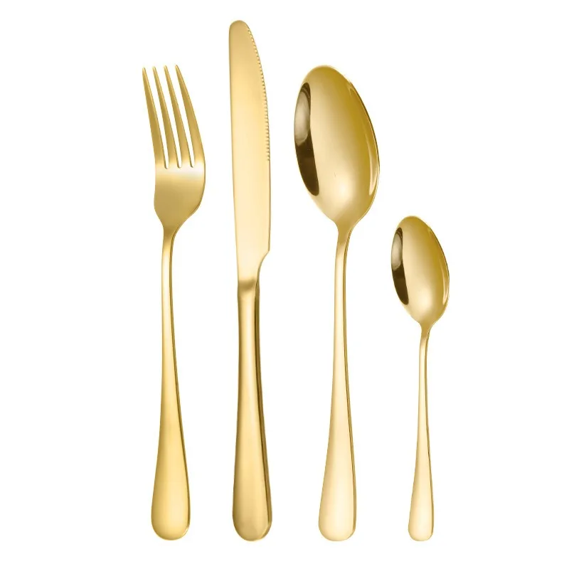 For stainless steel tableware knife fork spoon 24-piece set clamshell box titanium plated knife fork spoon