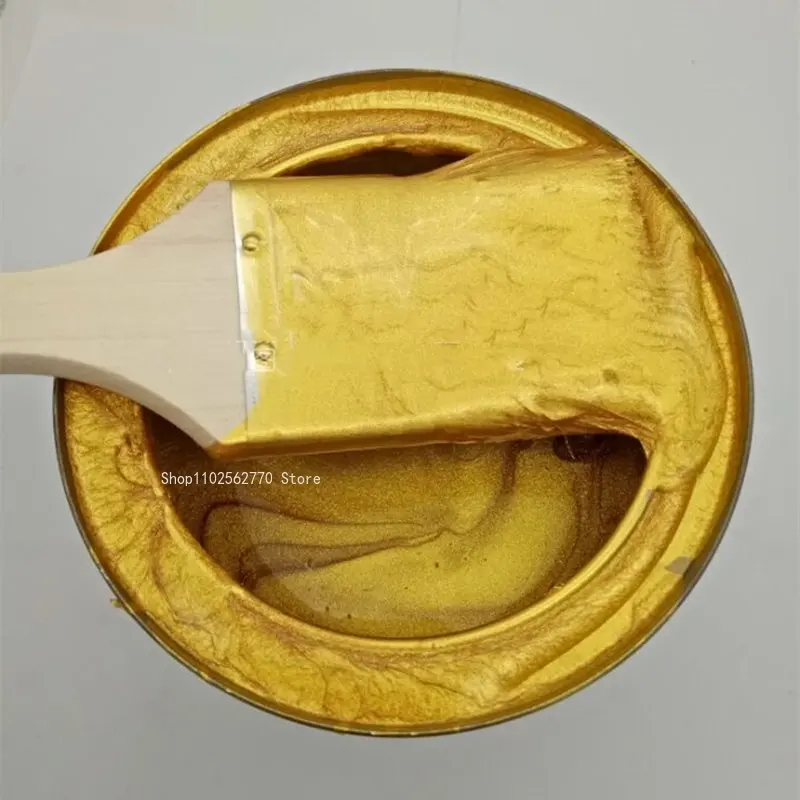 300g Metal Paint Ultra-bright Oily Water-based Gold Foil/Bronzing Paint DIY Plaster Statue Metal Crafts Decorative Brush Coating