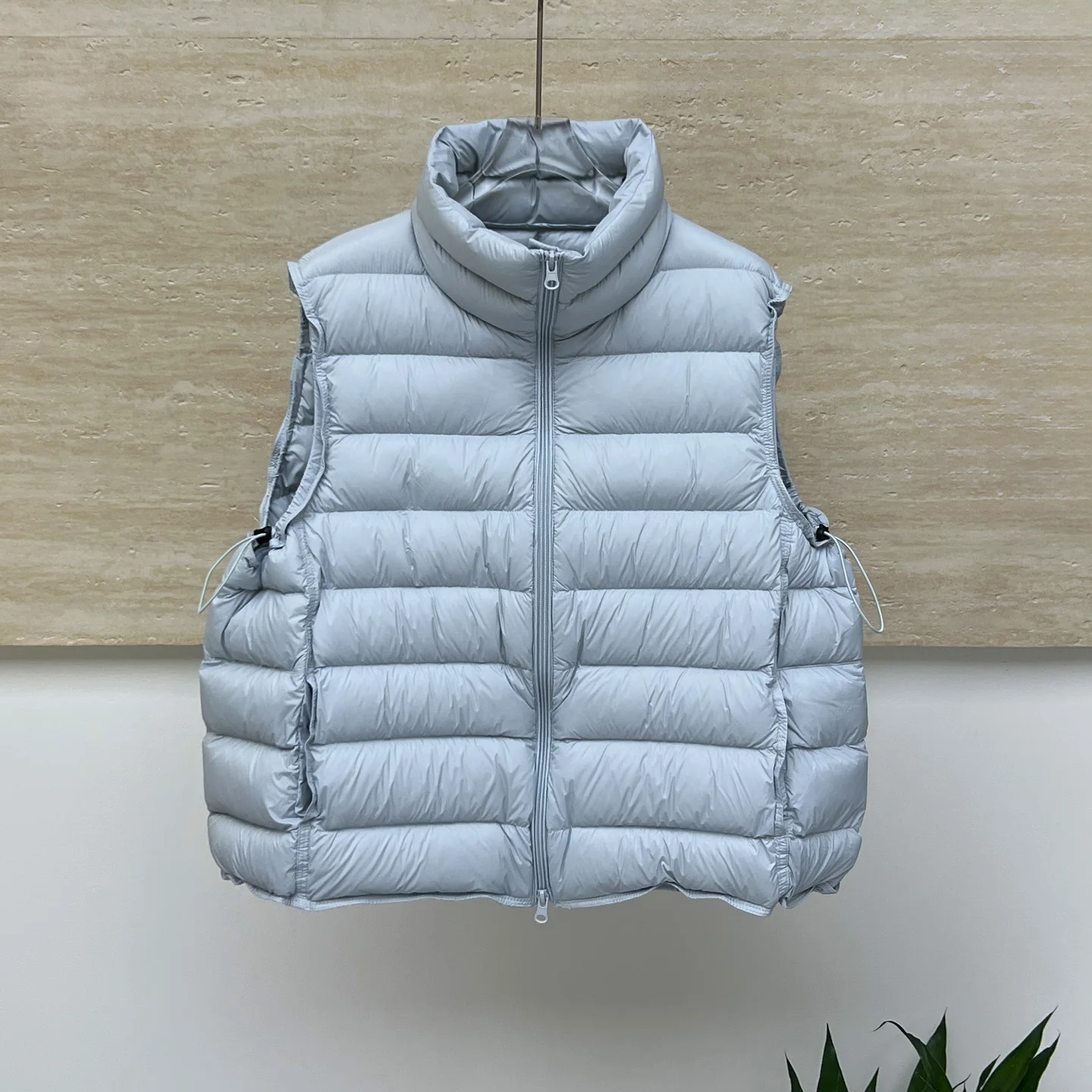 90er weiße Entendaunen-Daunenweste mit Schweinerippungen für Damen im Herbst und Winter, neue ärmellose Weste mit lockerem Kragen, lockere, leichte Weste