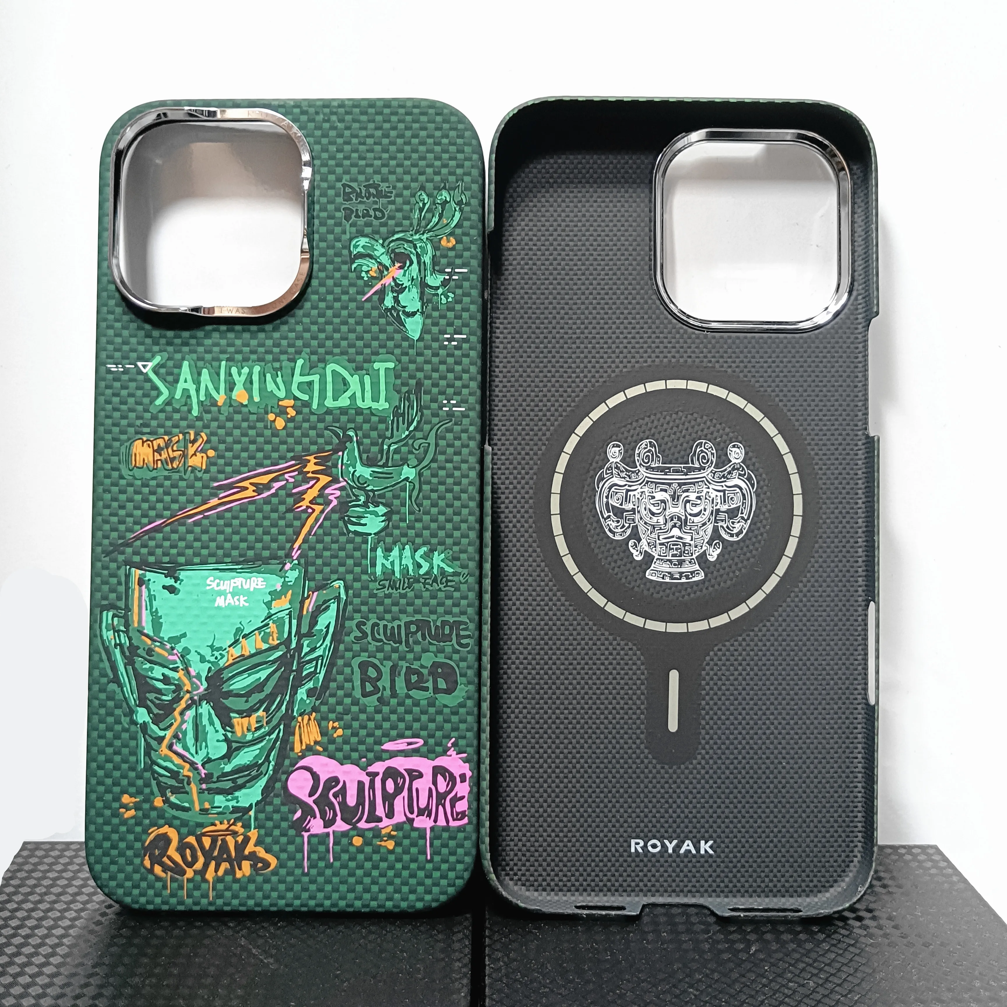

Genuine Aramid Carbon Fiber Magsafe Case For iPhone 16Pro 16 15 Pro Max Matte Sanxingdui Magnetic Ultra Thin Hard Armor Cover