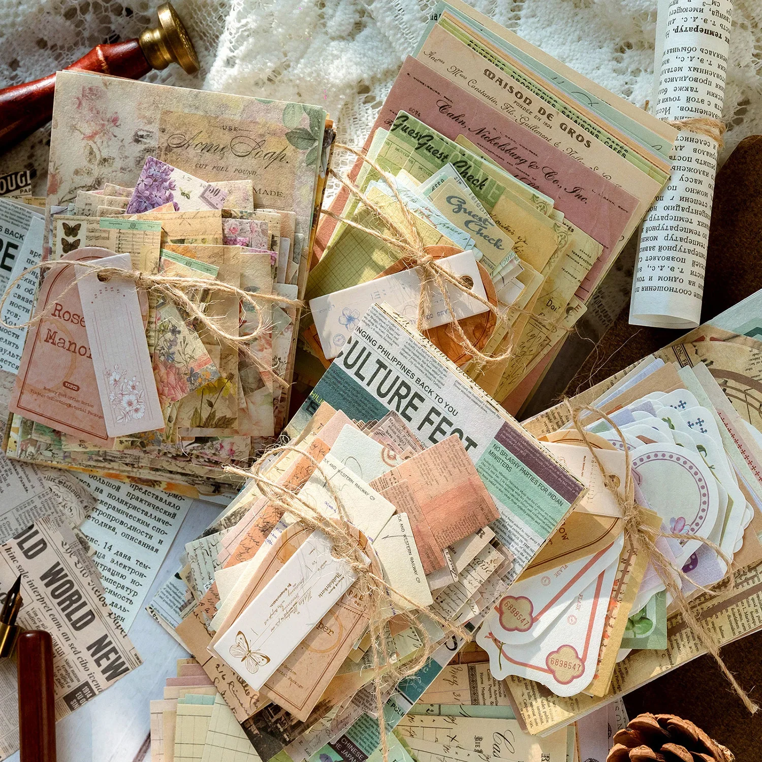 100 قطعة مكتب البريد من سلسلة الذاكرة المواد ورقة الصحف الرجعية فواتير الكولاج كتيب ورق خلفية غير المرغوب فيه مجلة مخطط