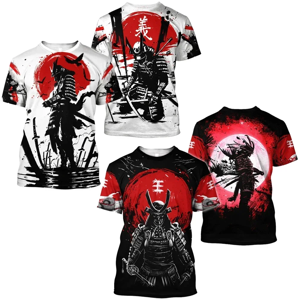 

Japanese Samurai T Shirt O-Neck Oversized T Shirt Men's Clothing Summer Men Punk Streetwear Casual Short Sleeve Tops Vintage