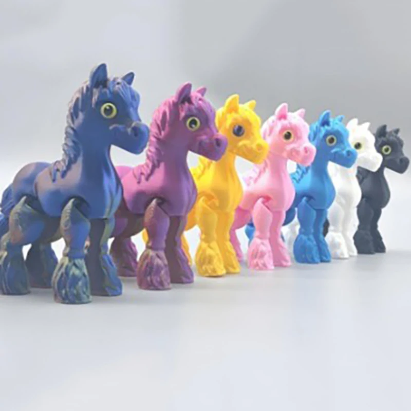 3D Horse Ariculated Crystal Horse 3D Printed Horse Flexible  Toy for Festival Home Decoration Executive Desk Decorations