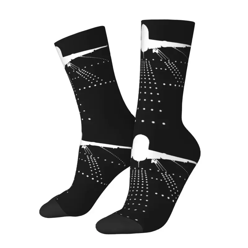 Harajuku Airplane Aviation Pilot Socks Men Women Warm 3D Printed Plane Aviator Gift Basketball Sports Socks