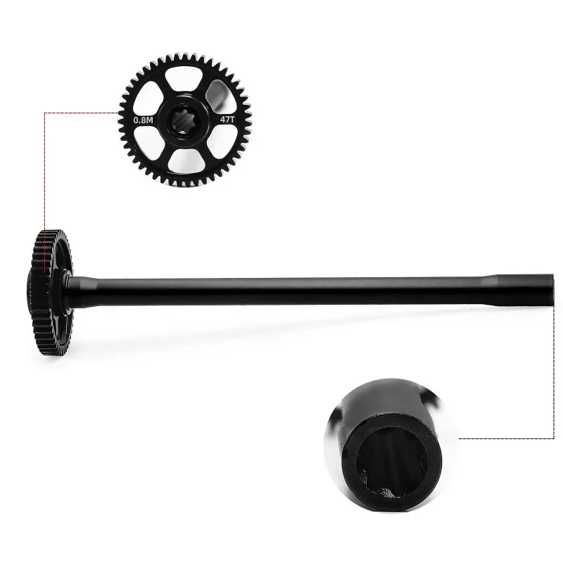 Jeu d'arbre de transmission central et d'engrenage droit en métal 47T 10755 10756 pour TRXS Mini Maxx RC, pièces de mise à niveau de voiture, accessoires