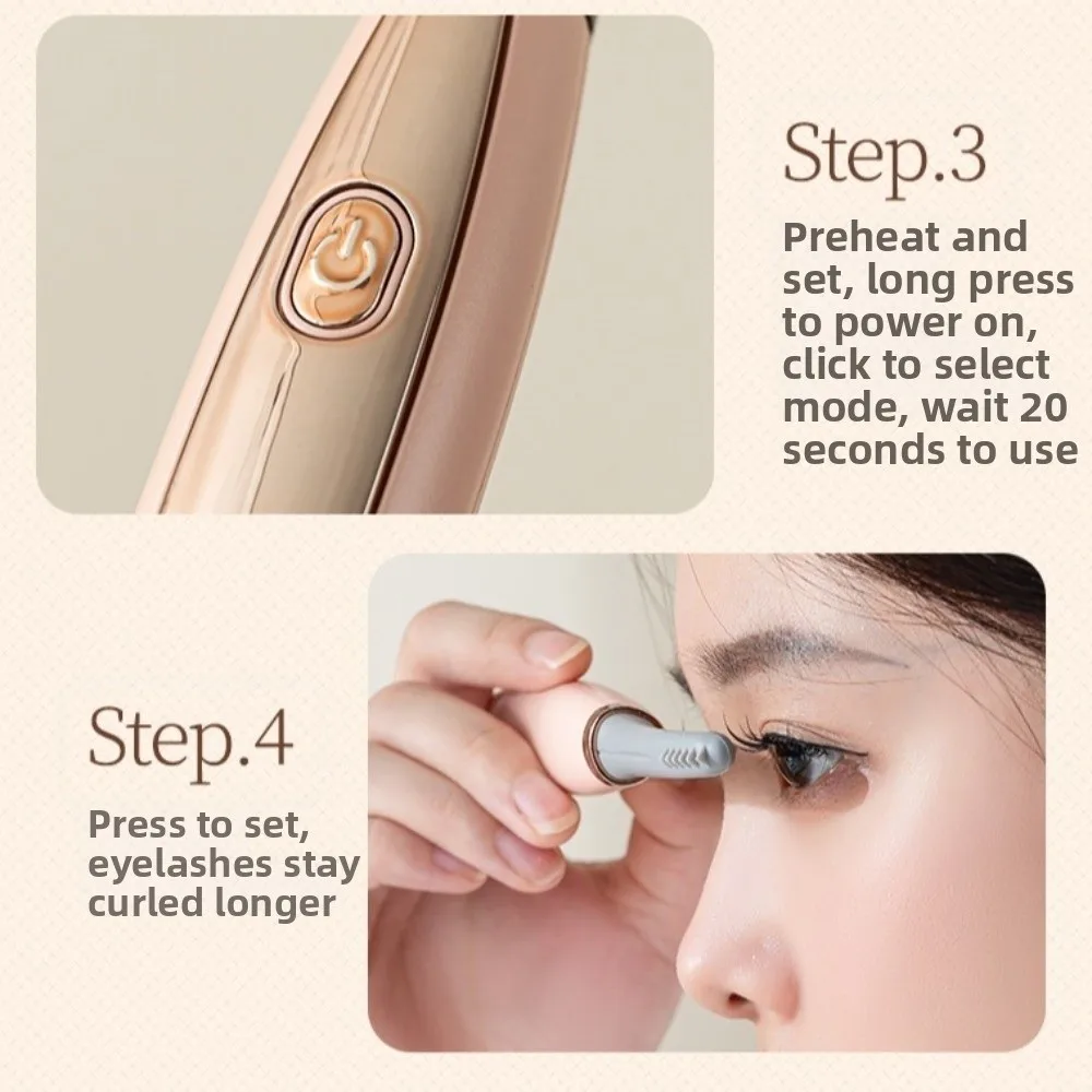 Portable, Instant Electric Eyelash Curler USB Port Dual-Direction Setting Rechargeable Heated Eyelash Curler Prevent Burns
