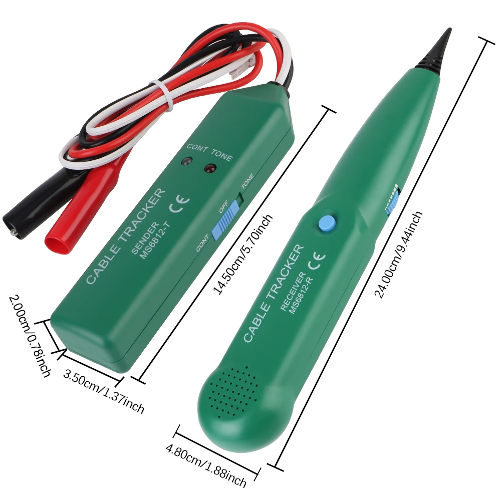 100HZ-300KHZ Receicer LAN Detector Diagnostic Tools 1.5KHZ Sender Cable Tracker Universal Continuity Test Device MS6812