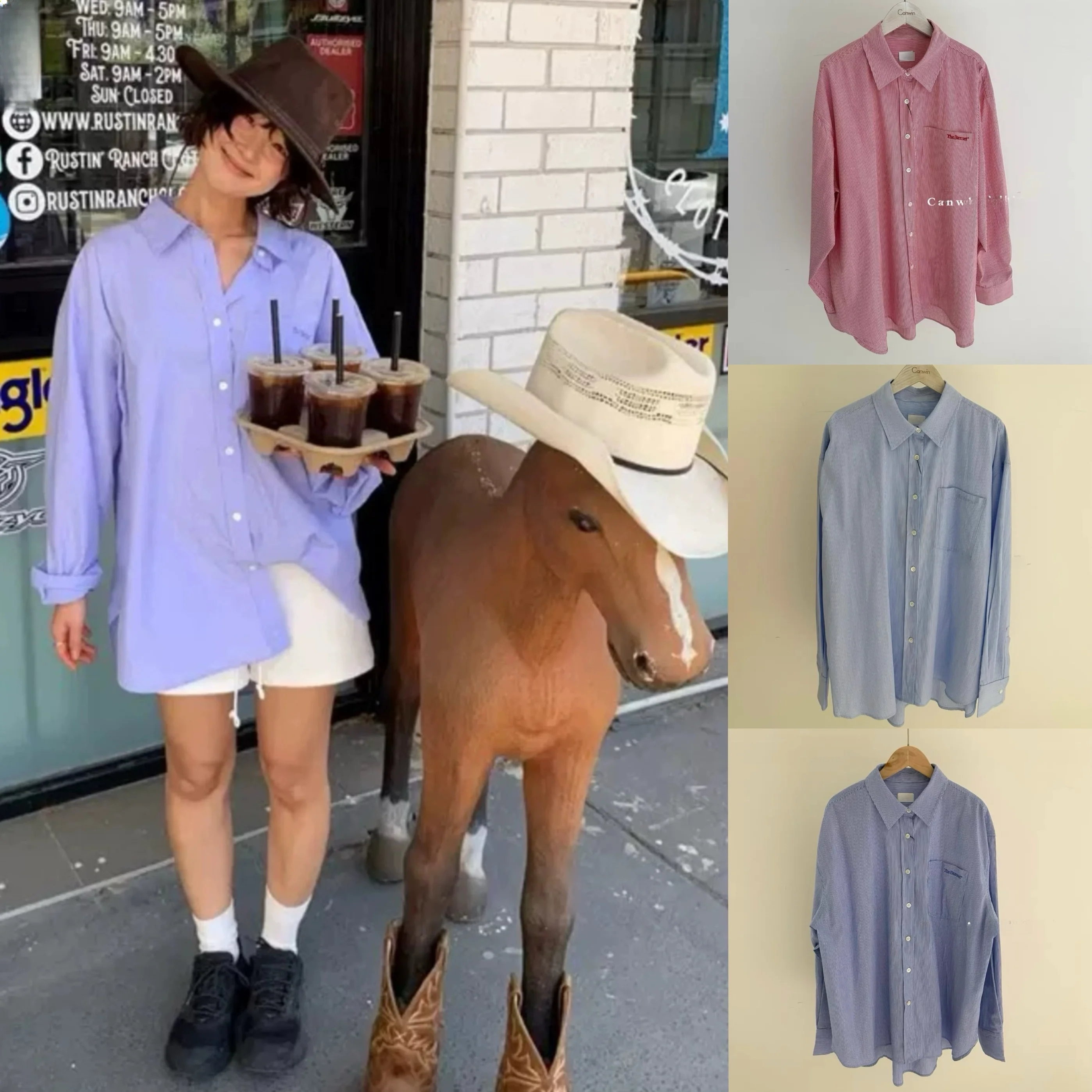 

TheBarnet Повседневный полосатый длинный све irt Свободный крой Простой дизайн Весна Лето Новое поступление Женский топ премиум-класса Faion