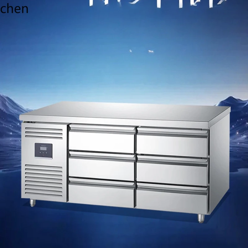 HXL Refrigerated Cabinet Drawer Workbench Kitchen Refrigerator Operation Table Freezer