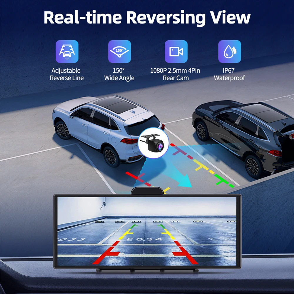 Imagebon H70K 11.4" 4K Dashcam Wireless CarPlay & Android Auto Dual Recording WiFi GPS Navigation AI Voice Night Vision Car DVR - view 6