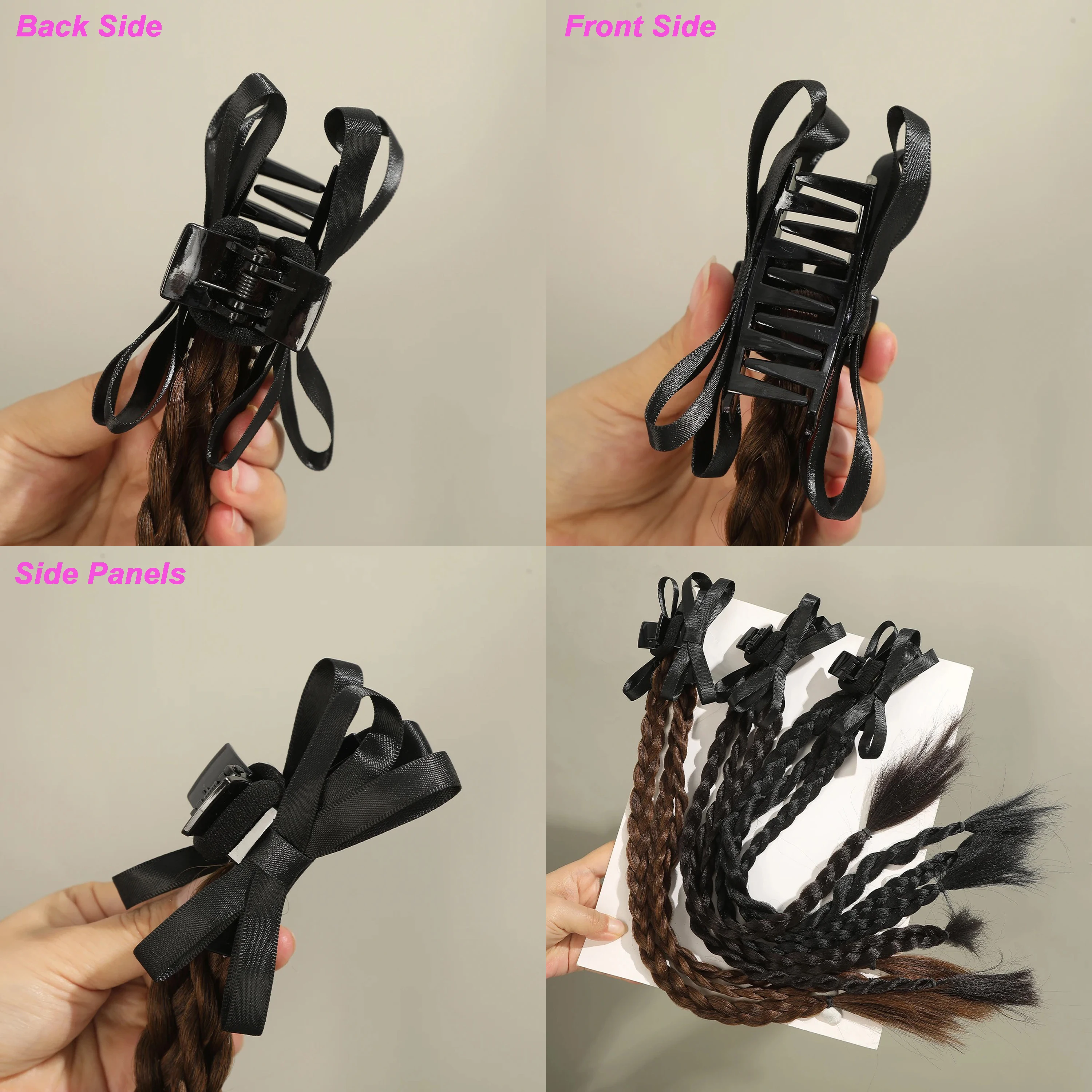 Wigundle Wig Braids For Women Hair Claw Hairpin Girls Ponytail Ballet Style Ribbon Hair Accessories Wig Braids Hair Headwear