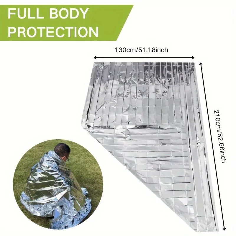 5pcs Emergency Reflective Thermal Blanket Foil Space Blanket Designed for Body Warmer Outdoor First Aid Camping Hiking Travel