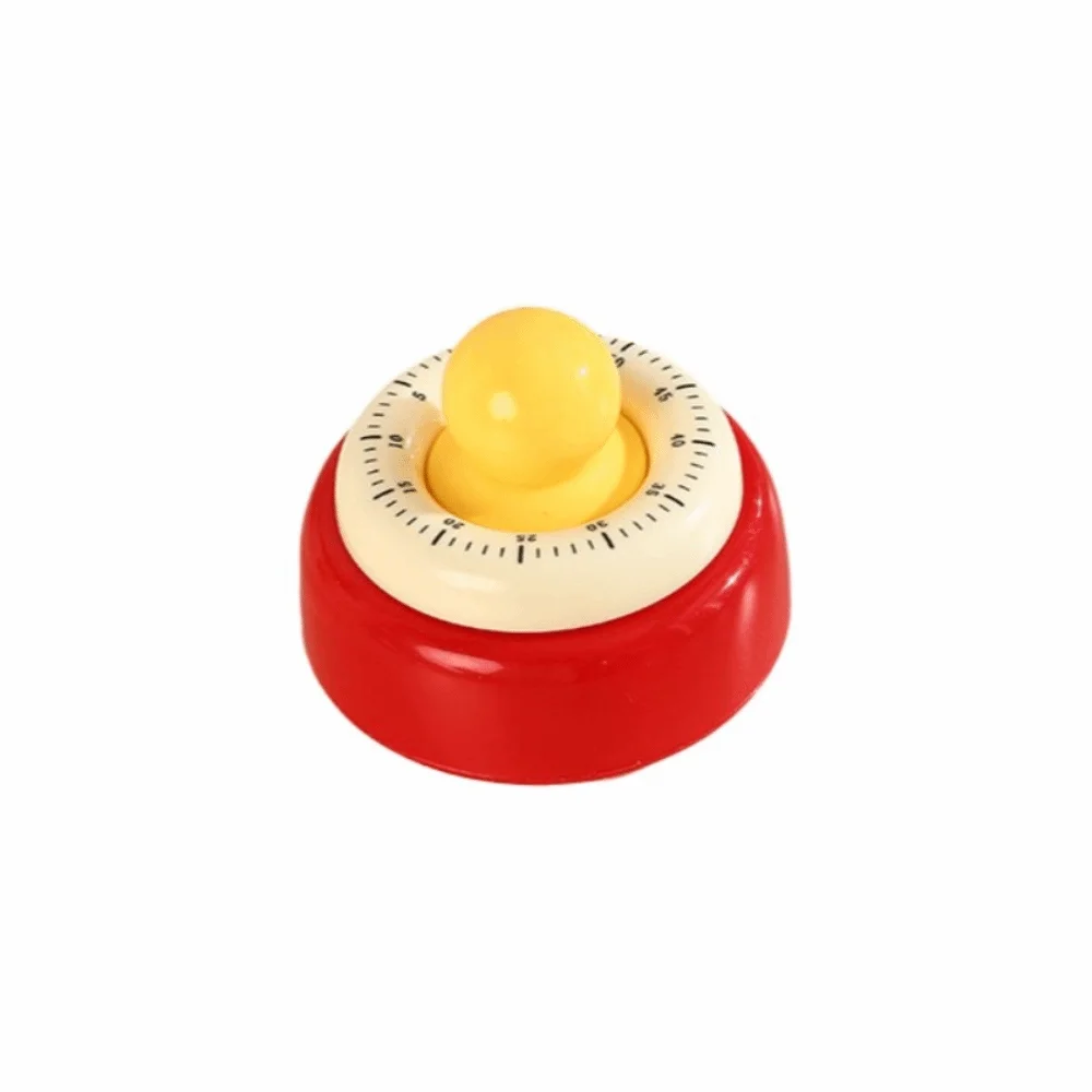 Self Discipline Magnetic Mechanical Timer 60 Minutes Round Refrigerator Magnet Timer Adsorbable Countdown Function